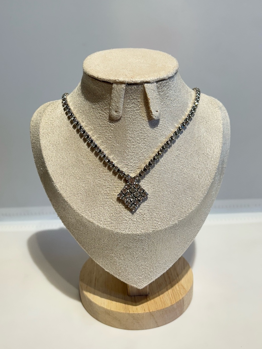 Jay Flex Sterling Vintage Crystal Necklace